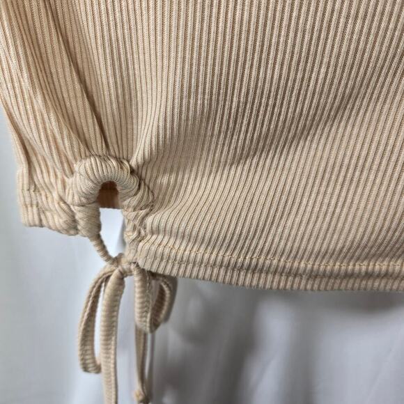 Nasty Gal Collection Stone Tie Side Ring Ribbed Crop Top Size 2 NWT - Picture 8 of 9